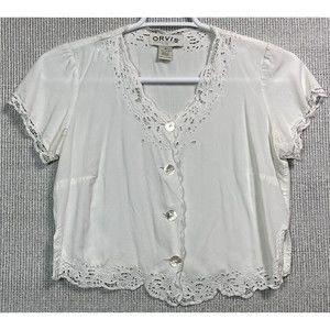 Orvis Women's Size S 100% Rayon Battenburg Lace Shrug/Cardigan